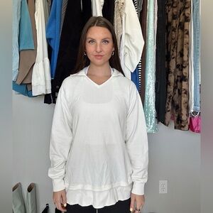 Athleta Cream Hooded Top